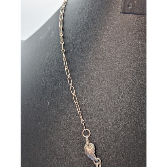 Vintage 925 Sterling Silver Purple Gemstone Leaf Flower Design 20" Necklace - Picture 7 of 15